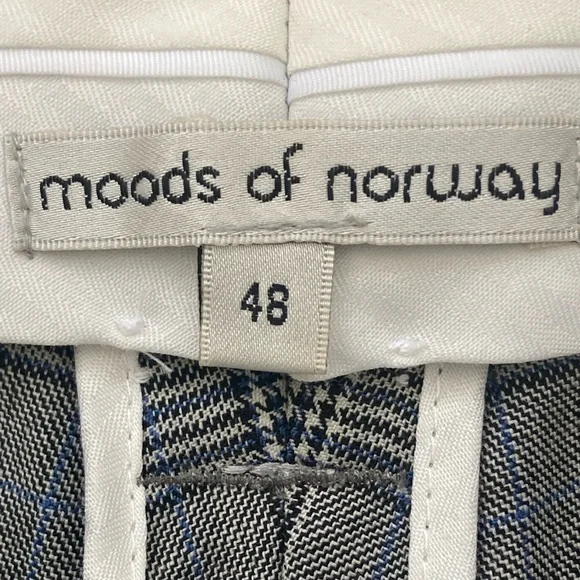 Moods of Norway Wool Glen Plaid Dress Pants Men's Tailored Norwegian Designer